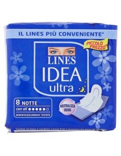 lines idea ultra assorbenti - 8 pezzi - notte: tuttocasashop.live: igiene e cura della persona