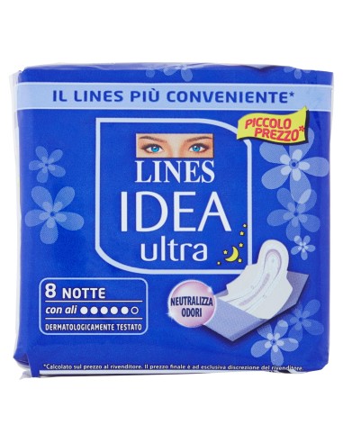 lines idea ultra assorbenti - 8 pezzi - notte: tuttocasashop.live: igiene e cura della persona