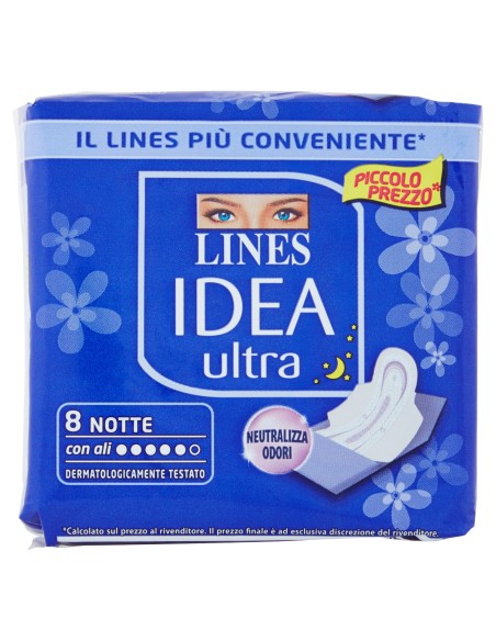 lines idea ultra assorbenti - 8 pezzi - notte: tuttocasashop.live: igiene e cura della persona