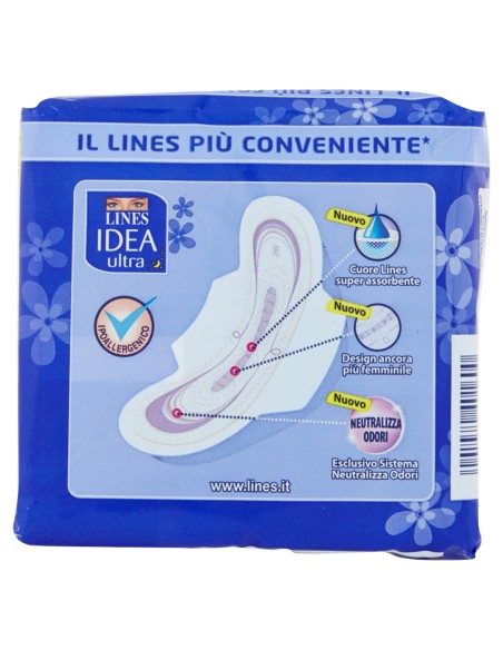 lines idea ultra assorbenti - 8 pezzi - notte: tuttocasashop.live: igiene e cura della persona
