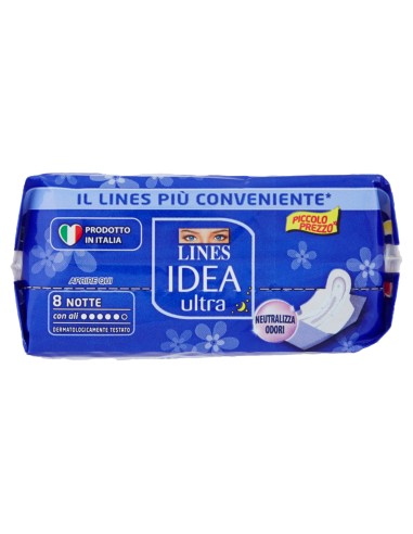 lines idea ultra assorbenti - 8 pezzi - notte: tuttocasashop.live: igiene e cura della persona