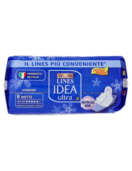 lines idea ultra assorbenti - 8 pezzi - notte: tuttocasashop.live: igiene e cura della persona