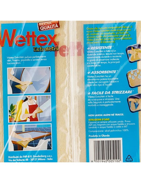 wettex extra multiuso panno scamosciato sintetico - 35x40cm - extravetri: tuttocasashop.live: pulizia e cura della casa