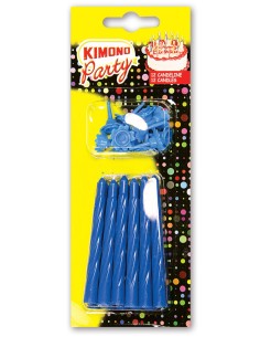 kimono candeline compleanno per torta - 12 pezzi - azzurro: tuttocasashop.live: carta & monouso