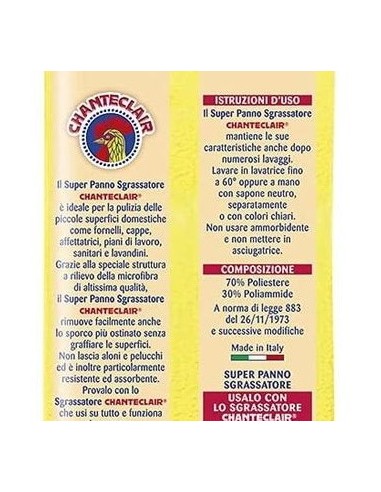 chanteclair super panno sgrassatore in microfibra - senza graffi e aloni: tuttocasashop.live: pulizia e cura della casa