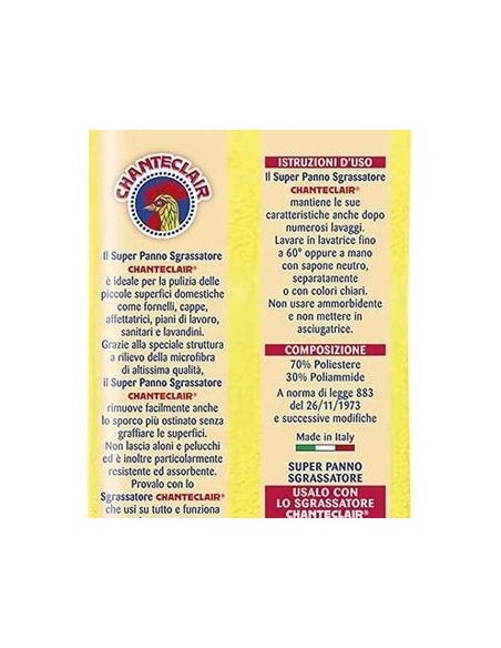 chanteclair super panno sgrassatore in microfibra - senza graffi e aloni: tuttocasashop.live: pulizia e cura della casa