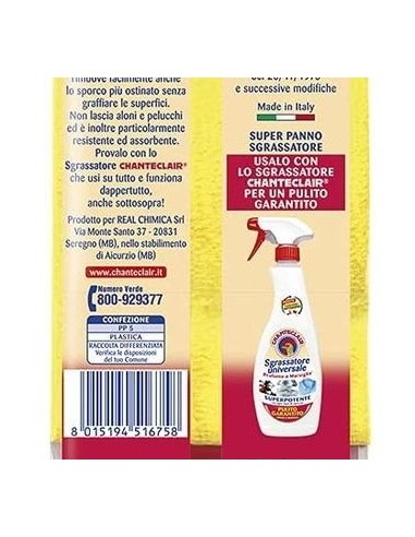 chanteclair super panno sgrassatore in microfibra - senza graffi e aloni: tuttocasashop.live: pulizia e cura della casa
