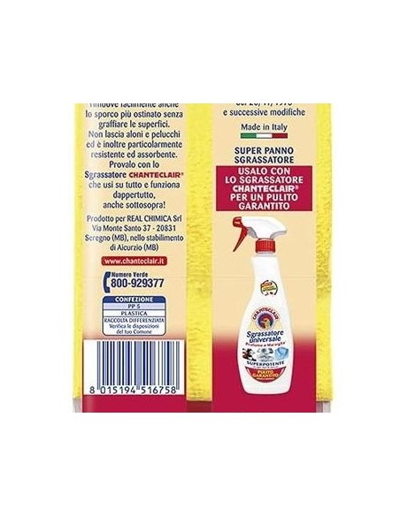 chanteclair super panno sgrassatore in microfibra - senza graffi e aloni: tuttocasashop.live: pulizia e cura della casa