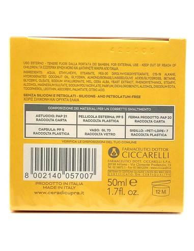 cera di cupra crema viso 50ml - super nutriente elasticizzante: tuttocasashop.live: igiene e cura della persona
