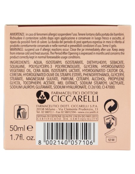 cera di cupra crema viso 50ml nutriente protettiva miele e acido ialuronico: tuttocasashop.live: igiene e cura della persona