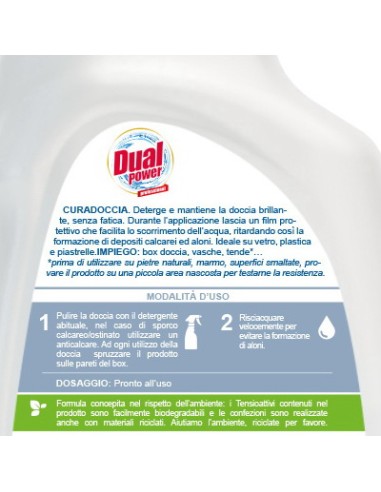 dual power cura doccia spray - 500ml - detergente anticalcare: tuttocasashop.live: pulizia e cura della casa