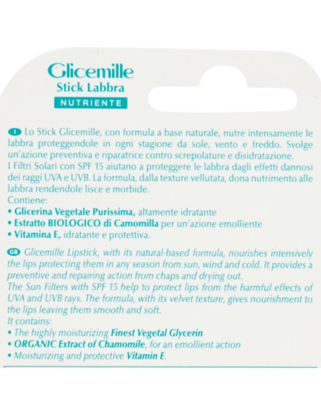 glicemille stick labbra - 5.5ml - nutriente con bio camomilla spf15 uva: tuttocasashop.live: igiene e cura della persona