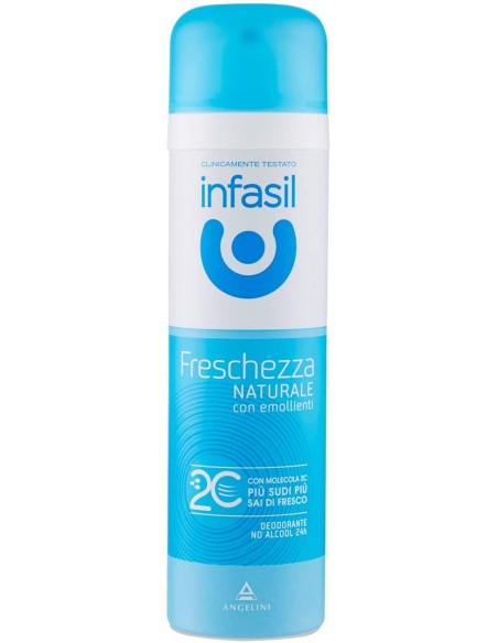 infasil deodorante spray - 150ml - freschezza naturale no alcool 24h 2c: tuttocasashop.live: igiene e cura della persona