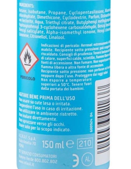 infasil deodorante spray - 150ml - freschezza naturale no alcool 24h 2c: tuttocasashop.live: igiene e cura della persona