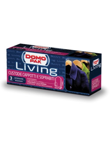 domopak living custodie profumate 65x140cm - 3 pezzi - cappotti e soprabiti: tuttocasashop.live: prodotti per bucato e tessuti