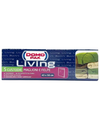domopak living custodie 43x50cm - 5 pezzi - maglioni e felpe: tuttocasashop.live: prodotti per bucato e tessuti