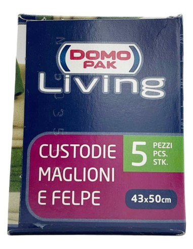 domopak living custodie 43x50cm - 5 pezzi - maglioni e felpe: tuttocasashop.live: prodotti per bucato e tessuti