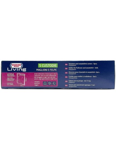 domopak living custodie 43x50cm - 5 pezzi - maglioni e felpe: tuttocasashop.live: prodotti per bucato e tessuti