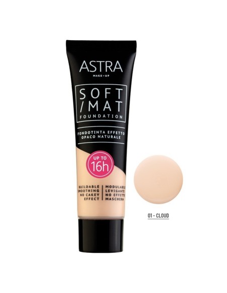 astra soft/mat fondotinta effetto opaco naturale - 16h+ - 01 - cloud: tuttocasashop.live: igiene e cura della persona