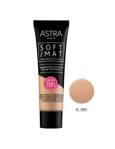 astra soft/mat fondotinta effetto opaco naturale - 16h+ - 05 - honey: tuttocasashop.live: igiene e cura della persona