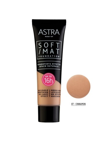 astra soft/mat fondotinta effetto opaco naturale - 16h+ - 07 - cinnamon: tuttocasashop.live: igiene e cura della persona