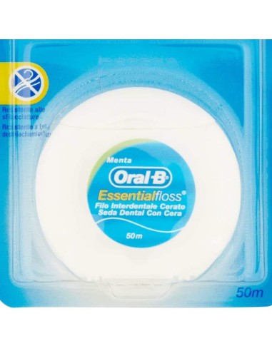 oral-b essential floss - filo interdentale cerato - 50 metri - art.029: tuttocasashop.live: igiene e cura della persona