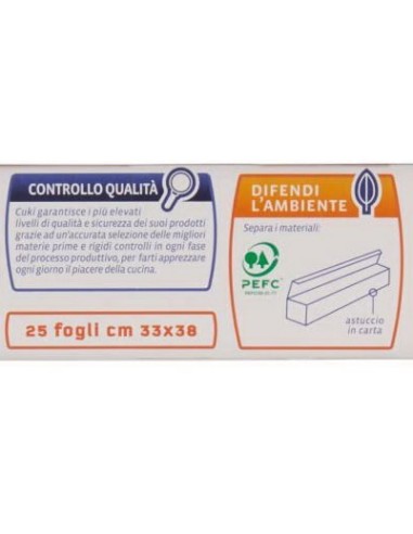 cuki carta forno 25 fogli 33x38cm - pretagliati per adattarsi alle teglie: tuttocasashop.live: carta & monouso