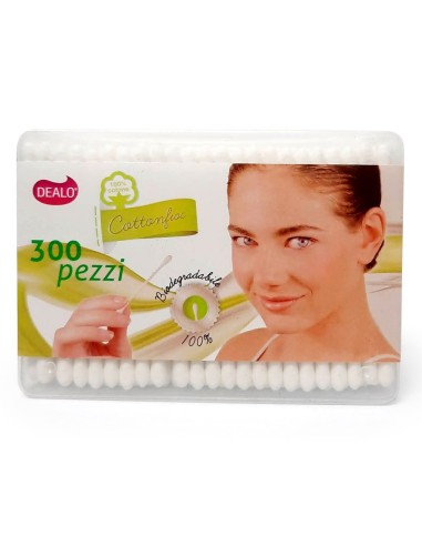 dealo cotonfiock 300 pezzi - bastoncini cotonati - biodegradabili: tuttocasashop.live: igiene e cura della persona