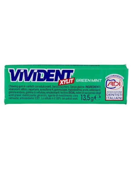 vivident xylit gomme da masticare - confetti - 13.5g - green mint: tuttocasashop.live: igiene e cura della persona