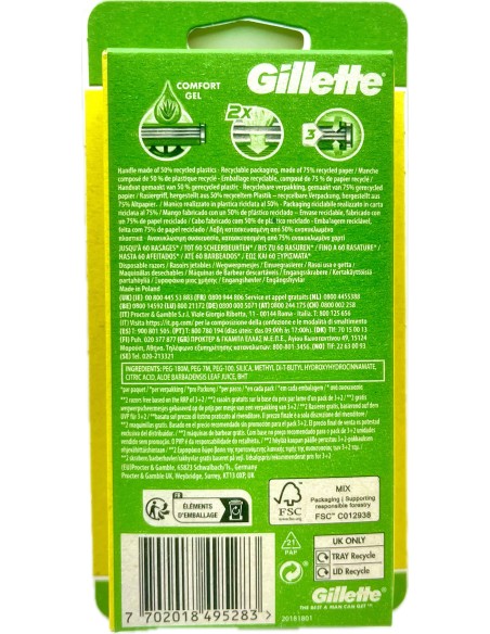 gillette sensor3 rasoi radi e getta trilama - 5 pezzi - sensitive: tuttocasashop.live: igiene e cura della persona