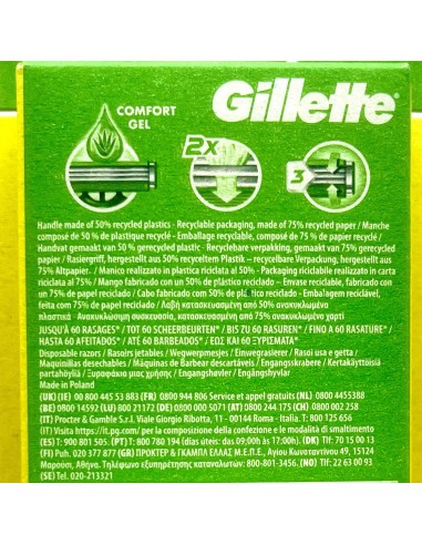 gillette sensor3 rasoi radi e getta trilama - 5 pezzi - sensitive: tuttocasashop.live: igiene e cura della persona