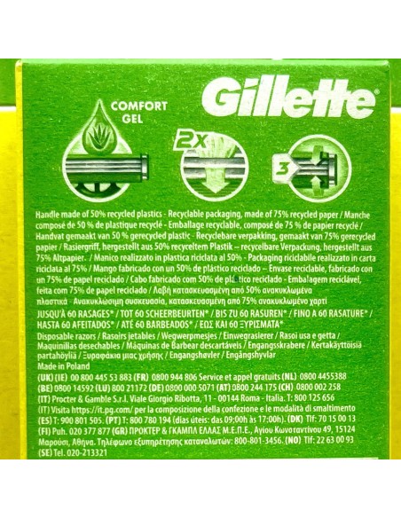 gillette sensor3 rasoi radi e getta trilama - 5 pezzi - sensitive: tuttocasashop.live: igiene e cura della persona