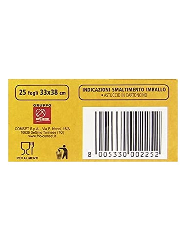frio carta forno 25 fogli 33x38cm - pretagliati per adattarsi alle teglie: tuttocasashop.live: carta & monouso