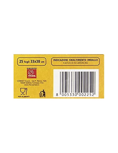 frio carta forno 25 fogli 33x38cm - pretagliati per adattarsi alle teglie: tuttocasashop.live: carta & monouso