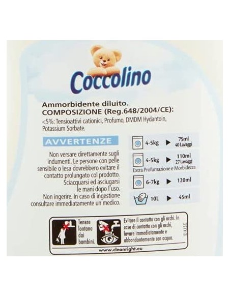 coccolino ammorbidente - 3 litri - 40 lavaggi - delicato e soffice: tuttocasashop.live: prodotti per bucato e tessuti