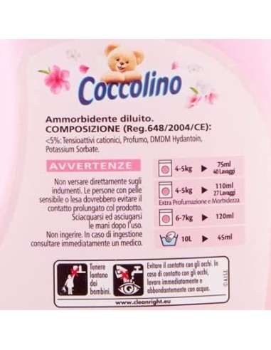 coccolino ammorbidente - 3 litri - 40 lavaggi - sensazione seta: tuttocasashop.live: prodotti per bucato e tessuti