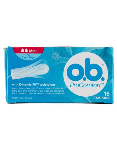 ob procomfort tamponi assorbenti interni con applicatore - 16 pezzi - mini: tuttocasashop.live: igiene e cura della persona