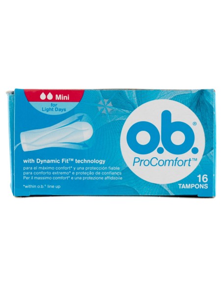 ob procomfort tamponi assorbenti interni con applicatore - 16 pezzi - mini: tuttocasashop.live: igiene e cura della persona