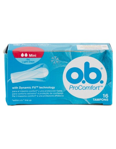ob procomfort tamponi assorbenti interni con applicatore - 16 pezzi - mini: tuttocasashop.live: igiene e cura della persona