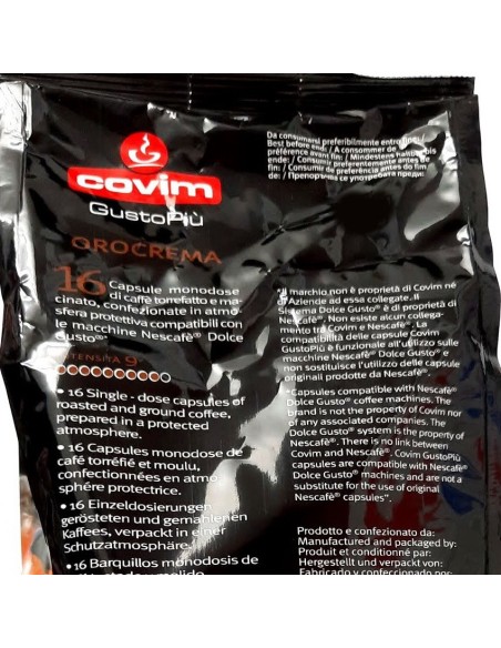 covim gustopiu' caffe' 16 capsule orocrema compatibili nescafe' dolce gusto: tuttocasashop.live: altro - bazar