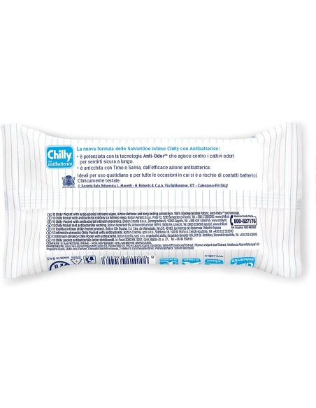 chilly salviettine intime imbevute 15pz - antibatteriche: tuttocasashop.live: igiene e cura della persona
