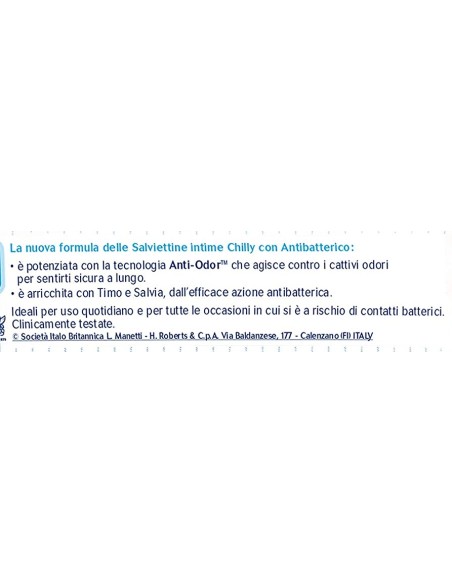 chilly salviettine intime imbevute 15pz - antibatteriche: tuttocasashop.live: igiene e cura della persona