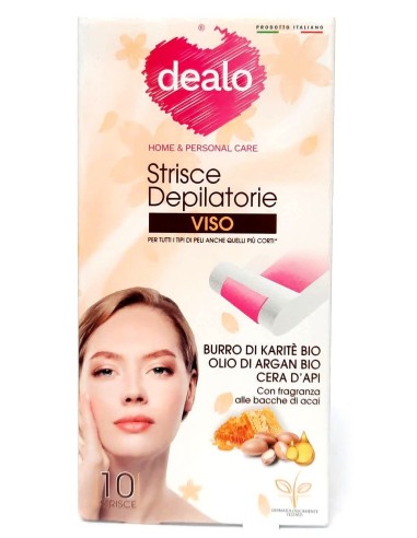 dealo strisce depilatorie pronte viso - 10 pezzi - con argan: tuttocasashop.live: igiene e cura della persona
