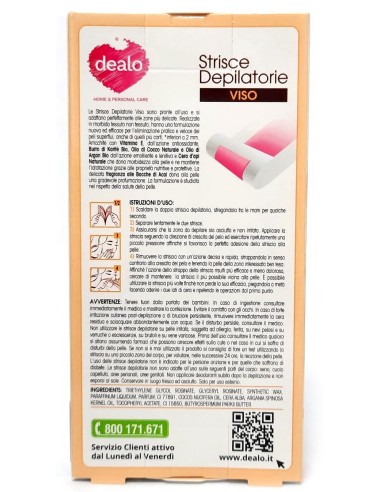 dealo strisce depilatorie pronte viso - 10 pezzi - con argan: tuttocasashop.live: igiene e cura della persona