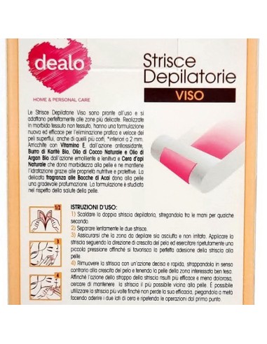 dealo strisce depilatorie pronte viso - 10 pezzi - con argan: tuttocasashop.live: igiene e cura della persona