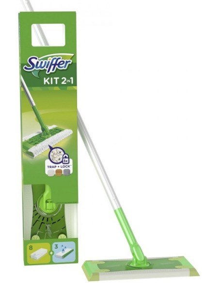 swiffer kit sistema completo - scopa + 8 panni catturapolvere + 3 umidific.: tuttocasashop.live: pulizia e cura della casa