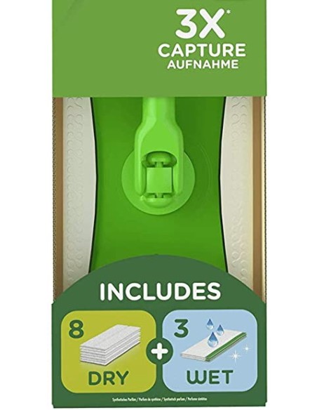 swiffer kit sistema completo - scopa + 8 panni catturapolvere + 3 umidific.: tuttocasashop.live: pulizia e cura della casa
