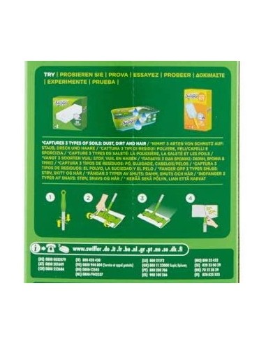 swiffer kit sistema completo - scopa + 8 panni catturapolvere + 3 umidific.: tuttocasashop.live: pulizia e cura della casa