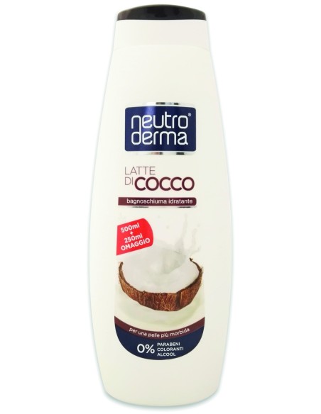 neutroderma bagnoschiuma - 750ml - latte di cocco: tuttocasashop.live: igiene e cura della persona