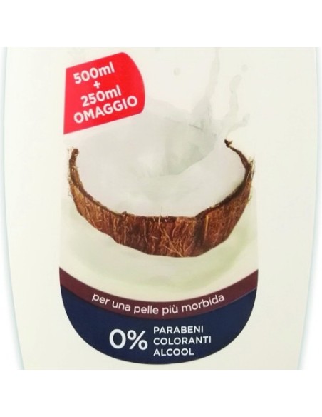 neutroderma bagnoschiuma - 750ml - latte di cocco: tuttocasashop.live: igiene e cura della persona